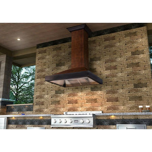 ZLINE 48' Hand-Hammered Copper Finish Wall Range Hood, 655-HBXXX-48 - dimensions