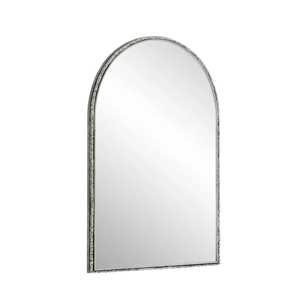 Arched Silver Wall Mirror with Tempered Glass Metal Frame - alternate view