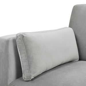 Knox 36' Modern Farmhouse Arm Chair, Opal Grey Velvet - close-up