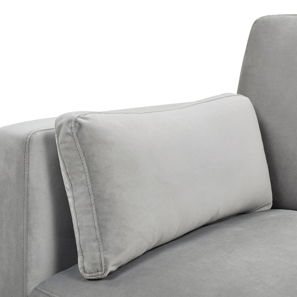 Knox 36' Modern Farmhouse Arm Chair, Opal Grey Velvet - close-up