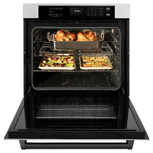 ZLINE 30'Professional True Convection Single Wall Oven, Air Fry, Self Clean, DuraSnow® Matte Black WASSZ-30-MB - close-up