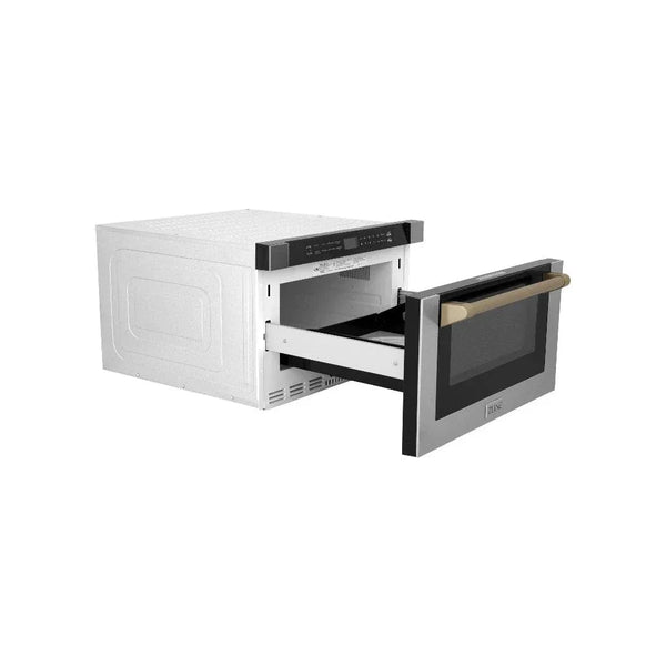 ZLINE 24' Microwave Drawer, Stainless Steel, Bronze MWDZ-1-H-CB - close-up