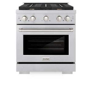 ZLINE 30'Gas Range, Convection Gas Oven , DuraSnow® Brass Burners, SGRS-BR-30 - close-up