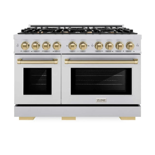 ZLINE 48' Select Gas Range Convection Gas Oven Stainless Steel Champagne Bronze HGRZ-48-CB - close-up