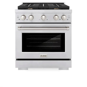 ZLINE 30'Paramount Dual Fuel Range Stainless Steel, Brass Burner, SDR-BR-30 - close-up