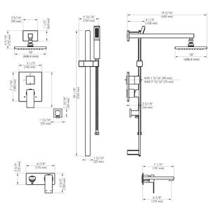 ZLINE Bliss Shower System Oversized Shower Head, BLS-SHS16-MB