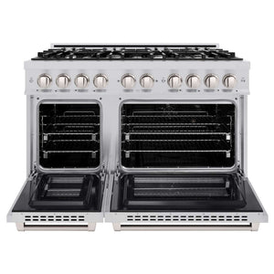 ZLINE 48' Select Dual Fuel Range Gas Cooktop Electric Convection Oven Stainless Steel HDR48 - close-up