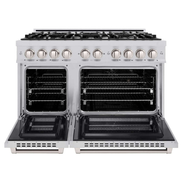 ZLINE 48' Select Dual Fuel Range Gas Cooktop Electric Convection Oven Stainless Steel HDR48 - close-up