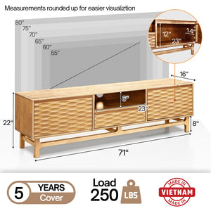 Elara Solid Wood TV Stand - detail view