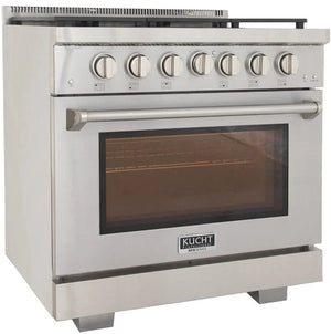 Kucht 36' Freestanding Professional Gas Range KFX3600X-S - dimensions