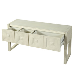 Geometric Carved Console Table with 3 Soft-Close Drawers - view 12