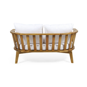 4-Pieces Acacia Wood Patio Furniture Set with Cushions - view 14