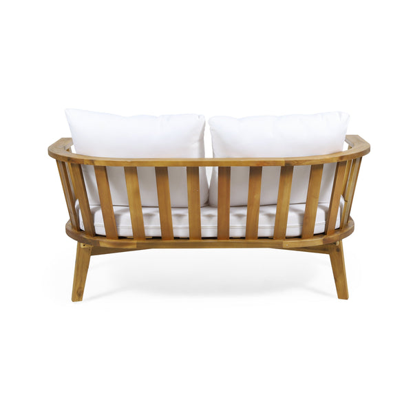 4-Pieces Acacia Wood Patio Furniture Set with Cushions - view 14