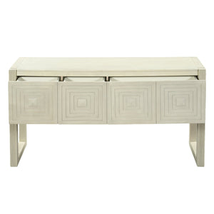 Geometric Carved Console Table with 3 Soft-Close Drawers - view 13