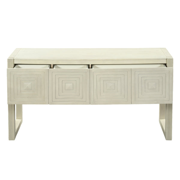 Geometric Carved Console Table with 3 Soft-Close Drawers - view 13