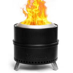 Pluto R19-PG Smokeless Outdoor Fire Pit -  Painted Black - front view