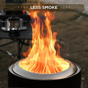 Pluto R19-PG Smokeless Outdoor Fire Pit -  Painted Black - lifestyle photo