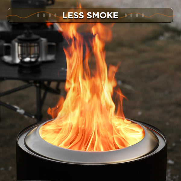 Pluto R19-PG Smokeless Outdoor Fire Pit -  Painted Black - lifestyle photo