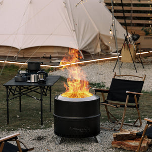 Pluto R19-PG Smokeless Outdoor Fire Pit -  Painted Black - detail view