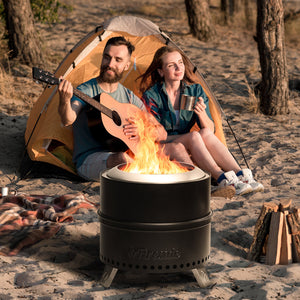 Pluto R19-PG Smokeless Outdoor Fire Pit -  Painted Black - alternate view