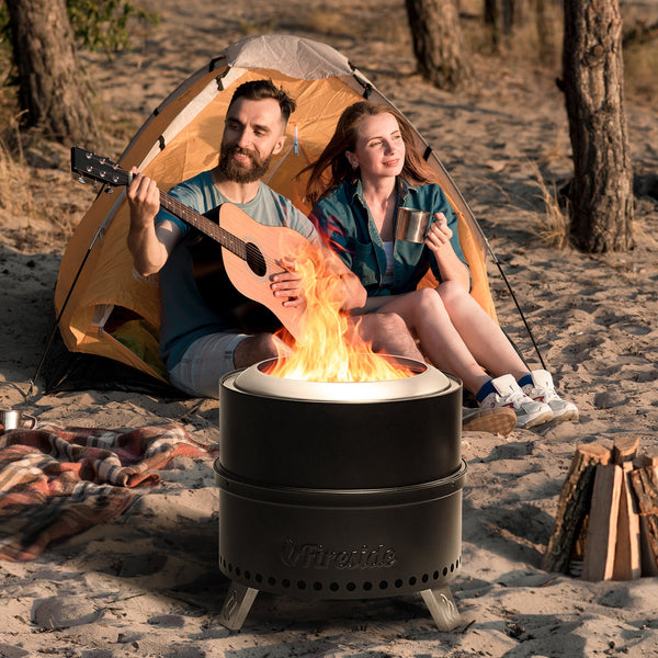Pluto R19-PG Smokeless Outdoor Fire Pit -  Painted Black - alternate view