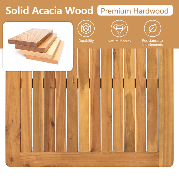 Outdoor 5-Piece Acacia Wood and Rope Patio Sofa Set - detail view