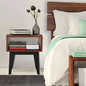 Serena Solid Wood Nightstand - side view