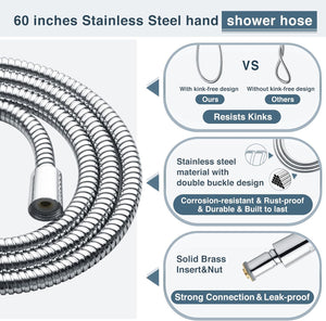 Dual Shower Head-Rain Shower Head with Handheld Shower Set, Diverter - alternate view