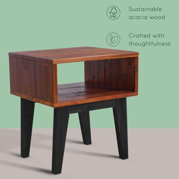 Serena Solid Wood Nightstand - close-up