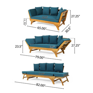 Outdoor Acacia Wood Expandable Daybed With Cushions - product view