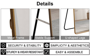 The 4th Generation Floor Mounted Full Length Mirror with Gold Frame - in use