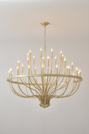 36-Light Gold Industrial Iron Candle Chandelier - view 17