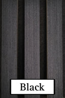 Close-up detail of charcoal black acoustic wall panels