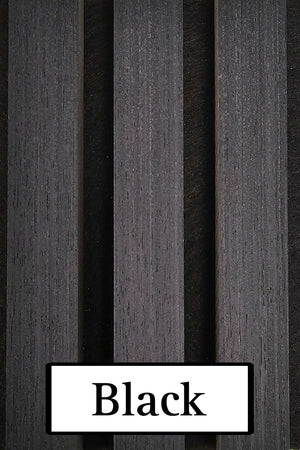 Close-up detail of charcoal black acoustic wall panels