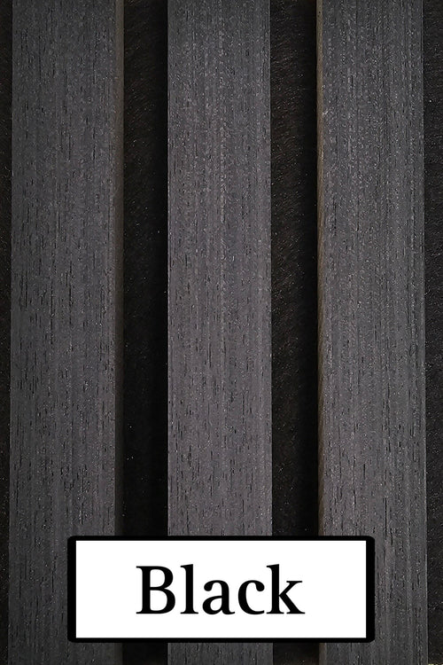 Close-up detail of charcoal black acoustic wall panels