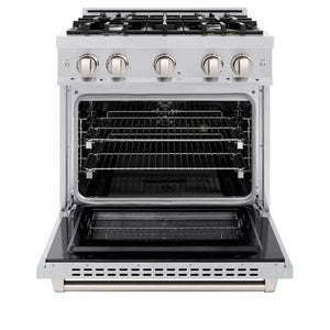 ZLINE 30' Select Dual Fuel Range Gas Cooktop Electric Convection Oven Stainless Steel HDR30 - dimensions