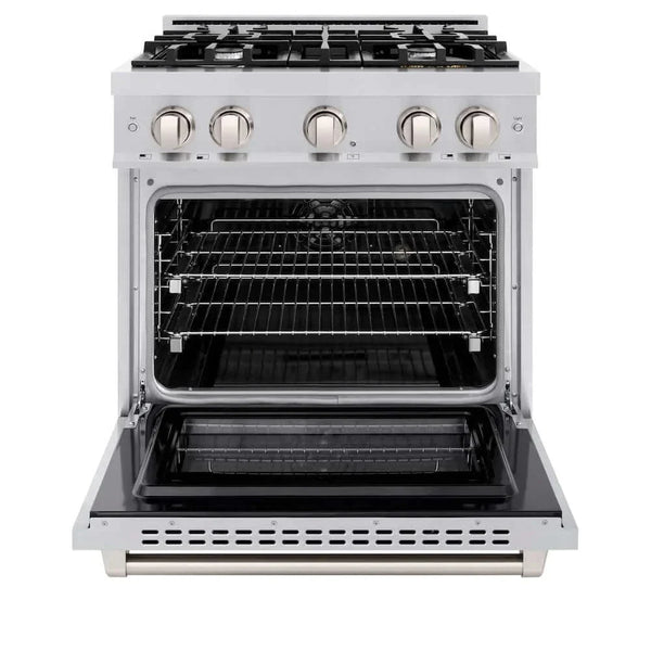 ZLINE 30' Select Dual Fuel Range Gas Cooktop Electric Convection Oven Stainless Steel HDR30 - dimensions