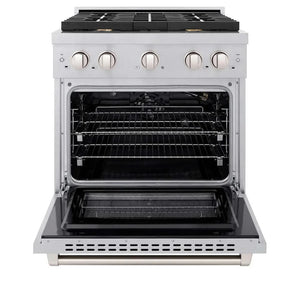 ZLINE 30'Gas Range, Convection Gas Oven , DuraSnow® Brass Burners, SGRS-BR-30 - dimensions
