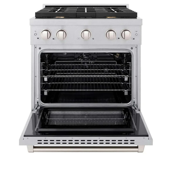 ZLINE 30'Gas Range, Convection Gas Oven , DuraSnow® Brass Burners, SGRS-BR-30 - dimensions