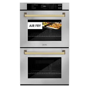 ZLINE 30'Professional True Convection Double Wall Oven, Air Fry, Self Clean, Stainless Steel, Gold WADZ-30-G - dimensions