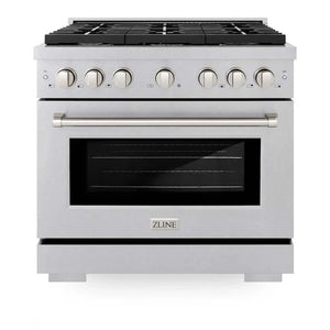 ZLINE 36'Gas Range, Convection Gas Oven , DuraSnow® Brass Burners, SGRS-BR-36 - dimensions