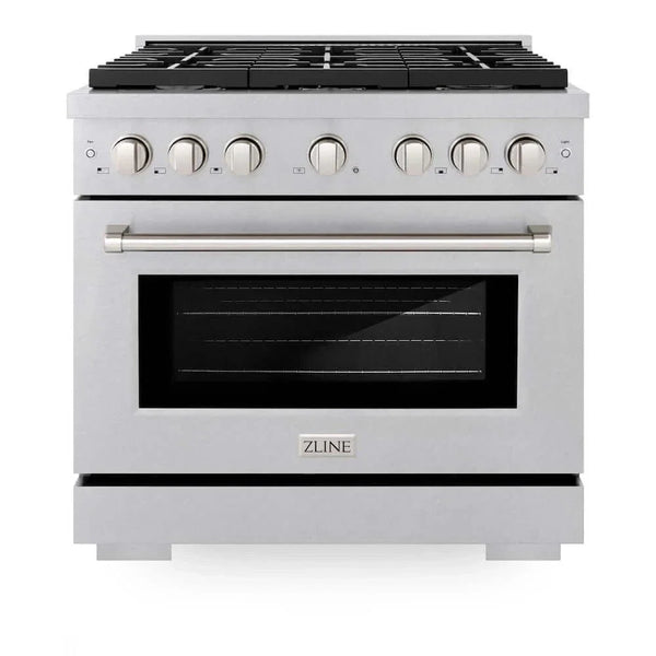 ZLINE 36'Gas Range, Convection Gas Oven , DuraSnow® Brass Burners, SGRS-BR-36 - dimensions