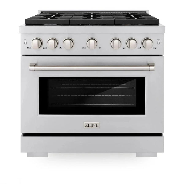 ZLINE 36'Paramount Dual Fuel Range Stainless Steel, Brass Burner, SDR-BR-36 - dimensions