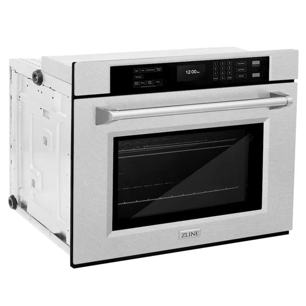 ZLINE 30'Professional True Convection Single Wall Oven, Air Fry, Self Clean, DuraSnow® Stainless Steel WASS-30 - dimensions
