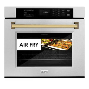 ZLINE 30'Professional True Convection Single Wall Oven, Air Fry, Self Clean, DuraSnow® Gold WASSZ-30-G - dimensions