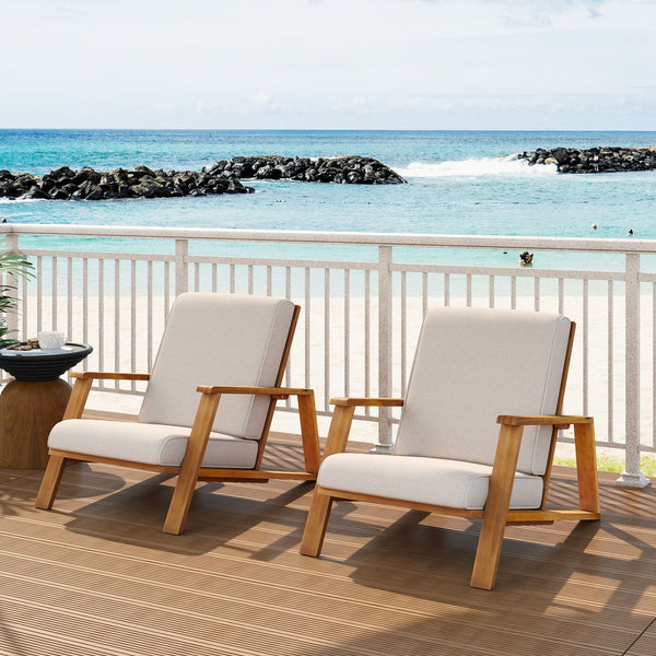 Outdoor Patio Lounge Chair Set of 2 - front view