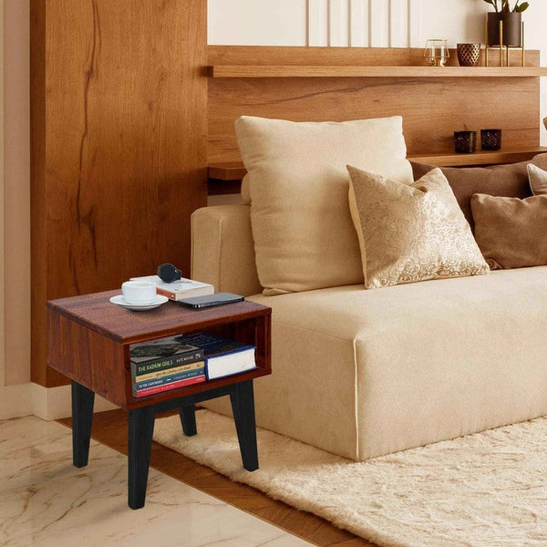 Serena Solid Wood Nightstand - in use