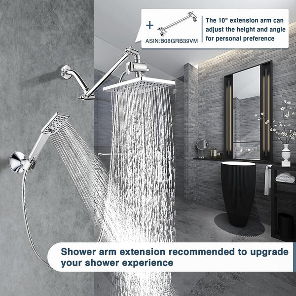 Dual Shower Head-Rain Shower Head with Handheld Shower Set, Diverter - lifestyle photo