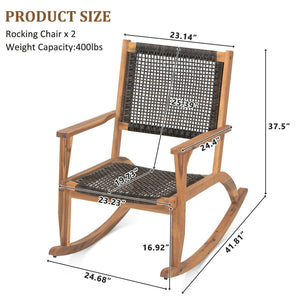 Go 2 Pieces Patio Rocking Chair Set - close-up