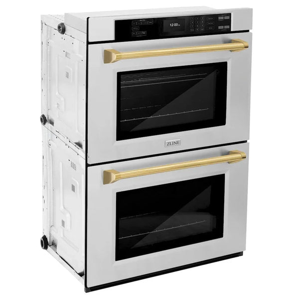 ZLINE 30'Professional True Convection Double Wall Oven, Air Fry, Self Clean, Stainless Steel, Gold WADZ-30-G - alternate view